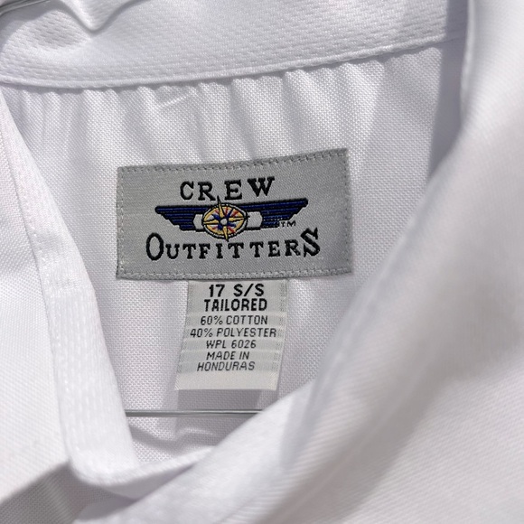 Two Crew Outfitters Cool Gold Oxford Fitted Pilot Shirt 17 S/S Tailored - Picture 4 of 5